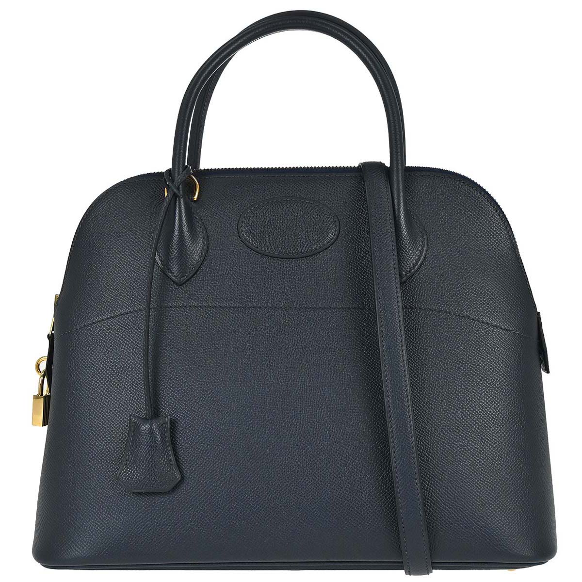 Hermes 1997 Blue Indigo Courchevel Bolide 31 2way Shoulder Handbag