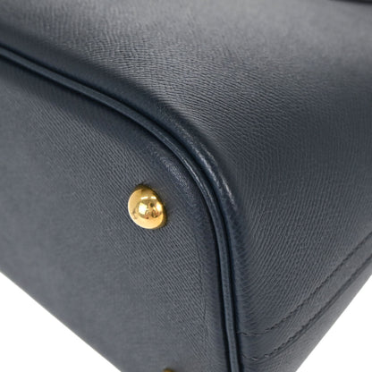 Hermes 1997 Blue Indigo Courchevel Bolide 31 2way Shoulder Handbag