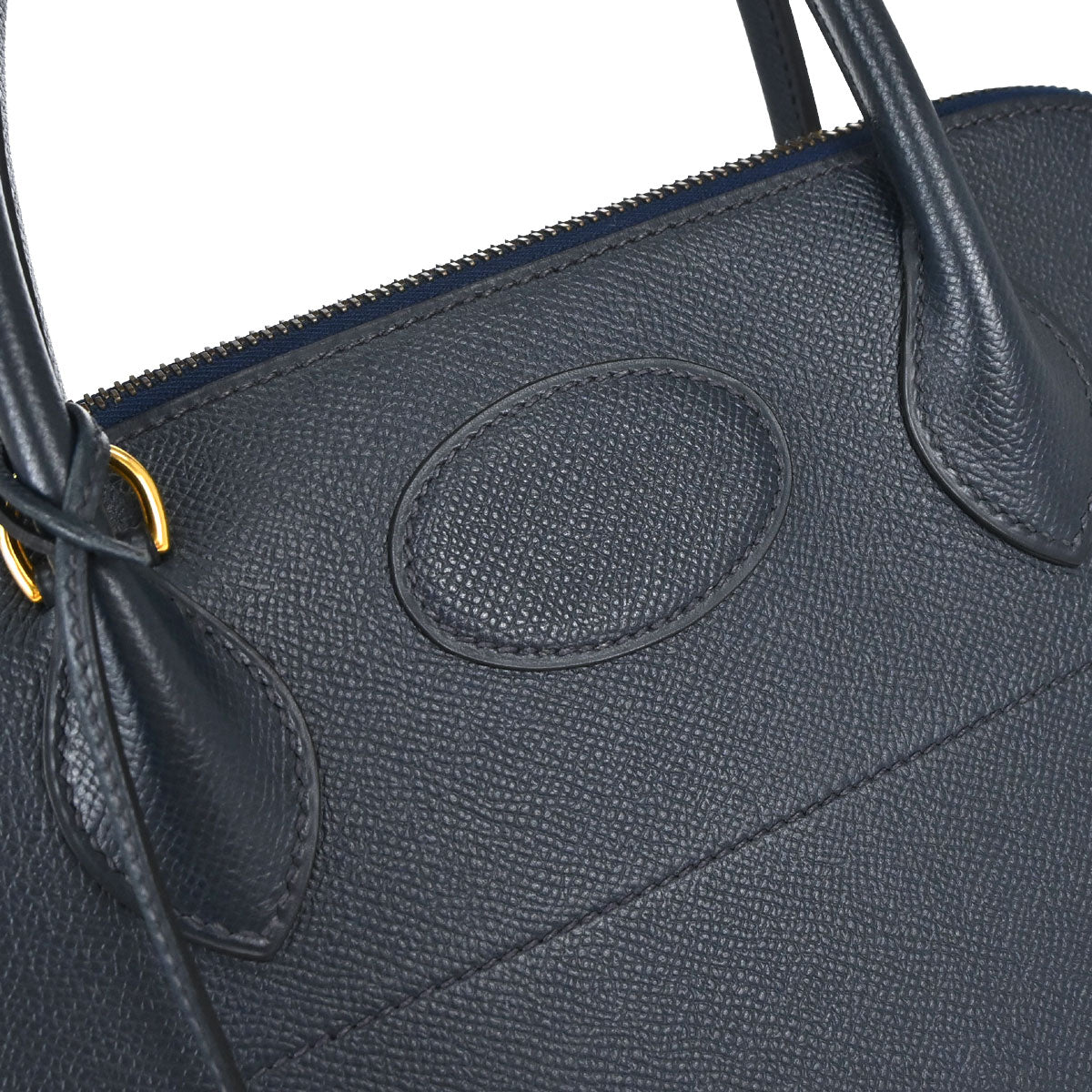 Hermes 1997 Blue Indigo Courchevel Bolide 31 2way Shoulder Handbag