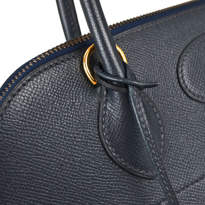 Hermes 1997 Blue Indigo Courchevel Bolide 31 2way Shoulder Handbag