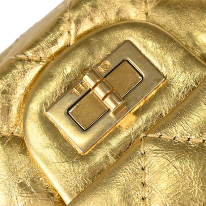 Chanel 2006-2008 Gold Calfskin 2.55 Small Classic Double Flap Shoulder Bag