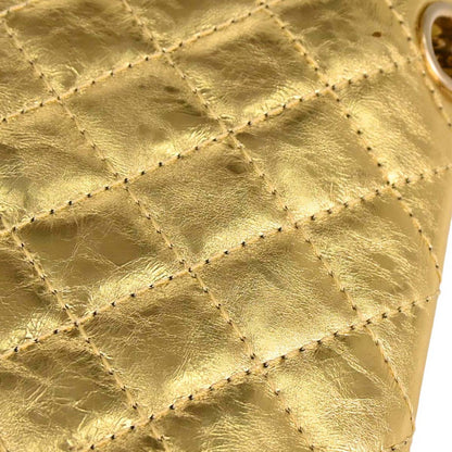 Chanel 2006-2008 Gold Calfskin 2.55 Small Classic Double Flap Shoulder Bag
