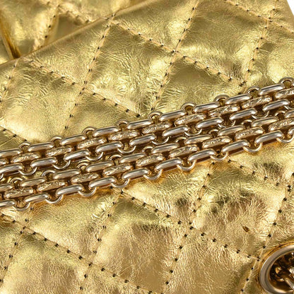 Chanel 2006-2008 Gold Calfskin 2.55 Small Classic Double Flap Shoulder Bag