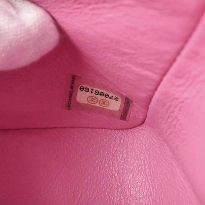 Chanel 2019 Pink Caviar Skin Chevron Medium Double Flap Shoulder Bag