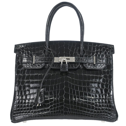 Hermes * 2009 Black Niloticus Birkin 30 Handbag