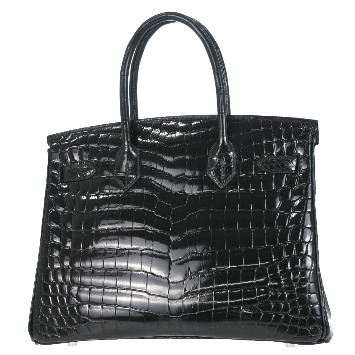 Hermes * 2009 Black Niloticus Birkin 30 Handbag