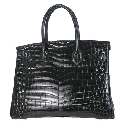 Hermes * 2009 Black Niloticus Birkin 30 Handbag