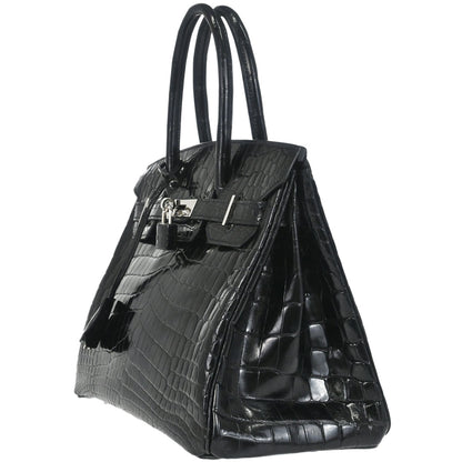 Hermes * 2009 Black Niloticus Birkin 30 Handbag