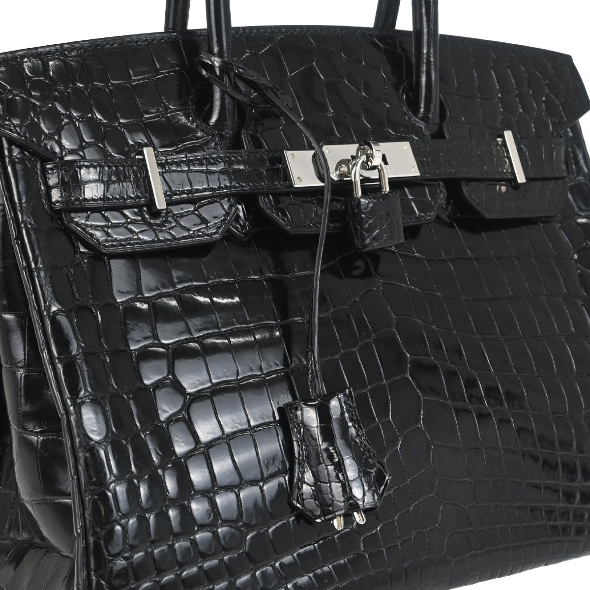 Hermes * 2009 Black Niloticus Birkin 30 Handbag