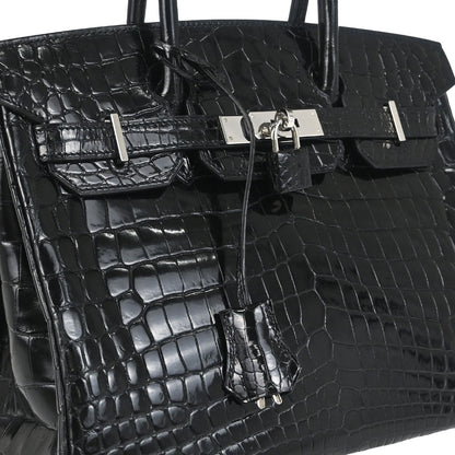 Hermes * 2009 Black Niloticus Birkin 30 Handbag