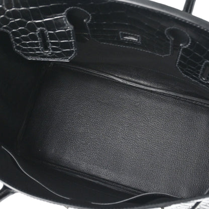 Hermes * 2009 Black Niloticus Birkin 30 Handbag
