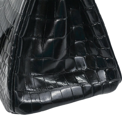 Hermes * 2009 Black Niloticus Birkin 30 Handbag
