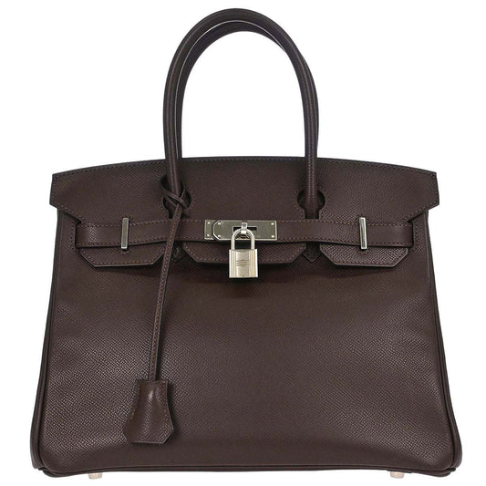 Hermes Chocolat Epsom Birkin 30 Handbag
