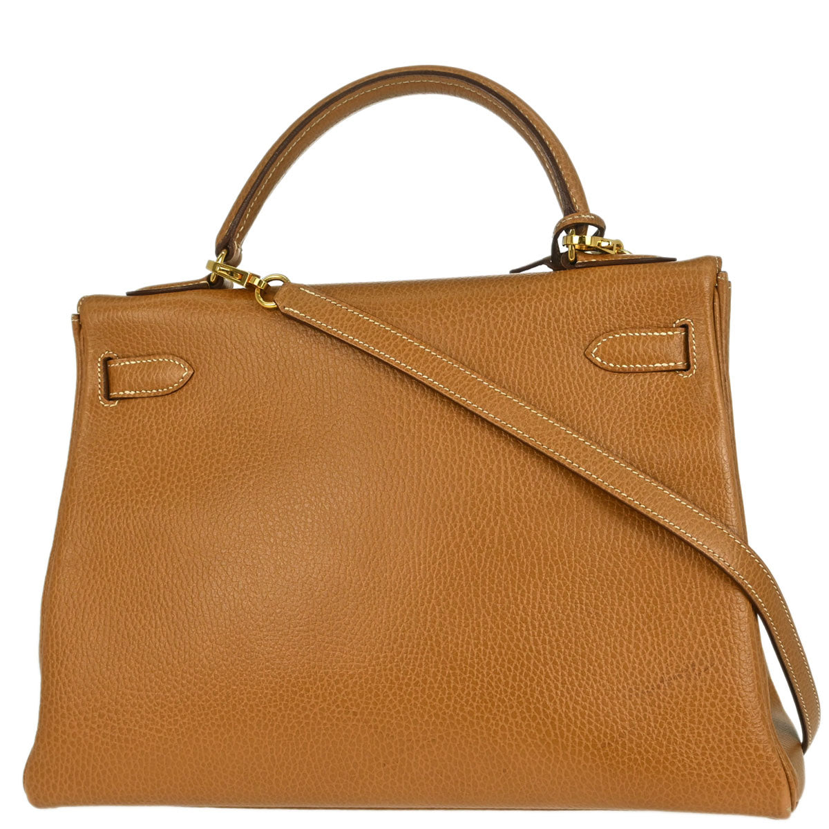 Hermes 1994 Natural Ardennes Kelly 32 Retourne 2way Shoulder Handbag