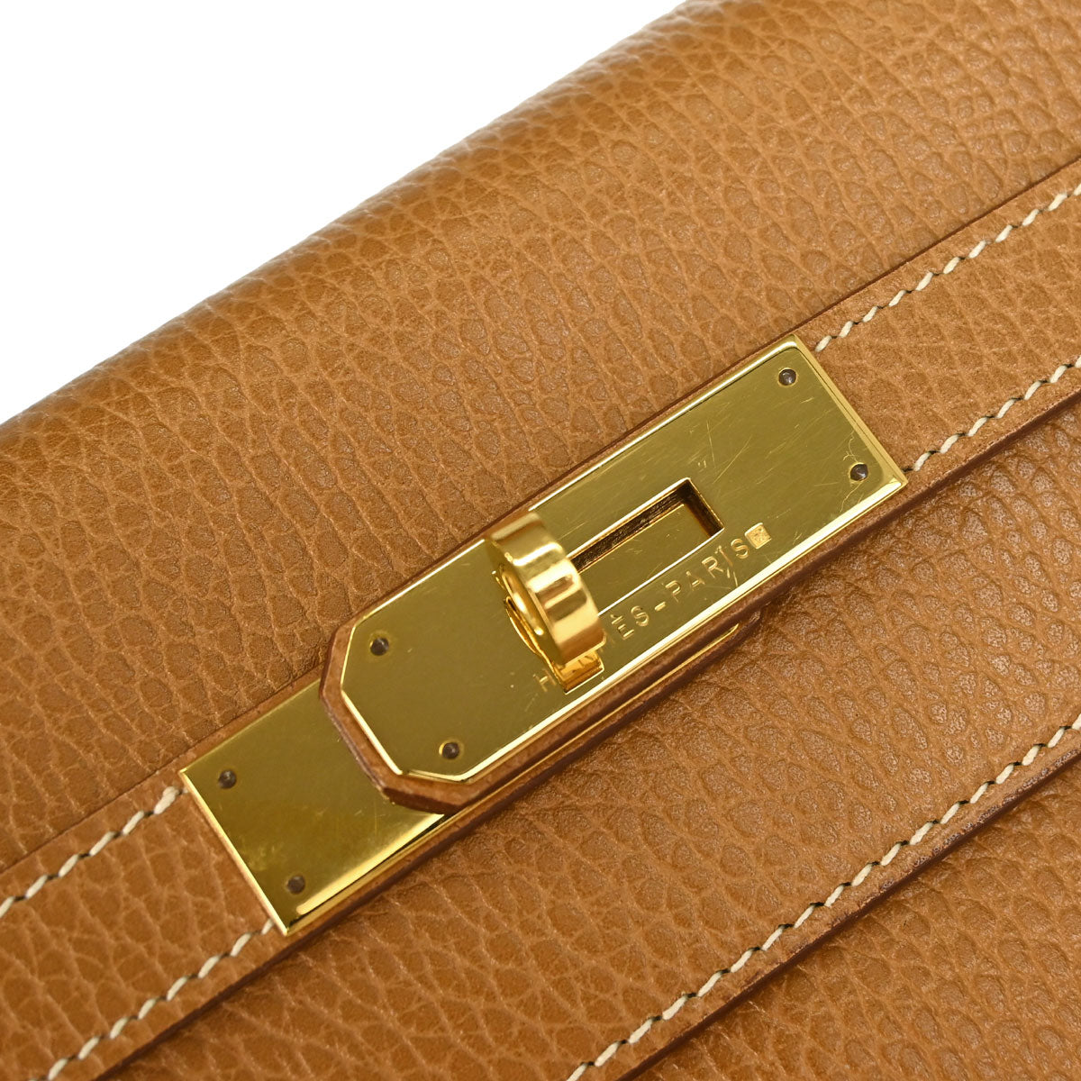 Hermes 1994 Natural Ardennes Kelly 32 Retourne 2way Shoulder Handbag