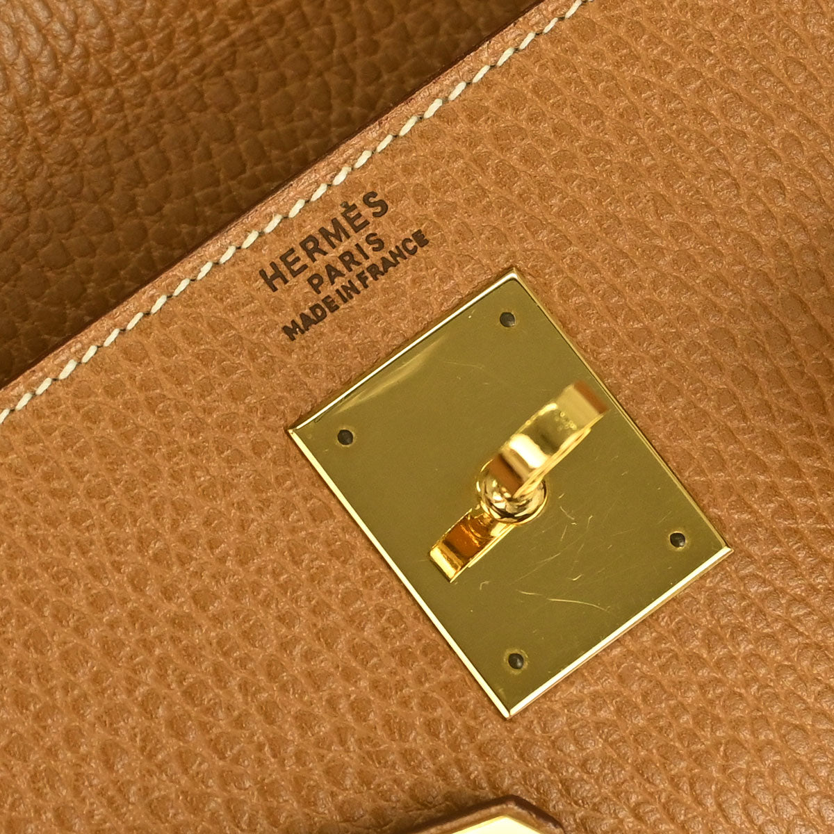 Hermes 1994 Natural Ardennes Kelly 32 Retourne 2way Shoulder Handbag
