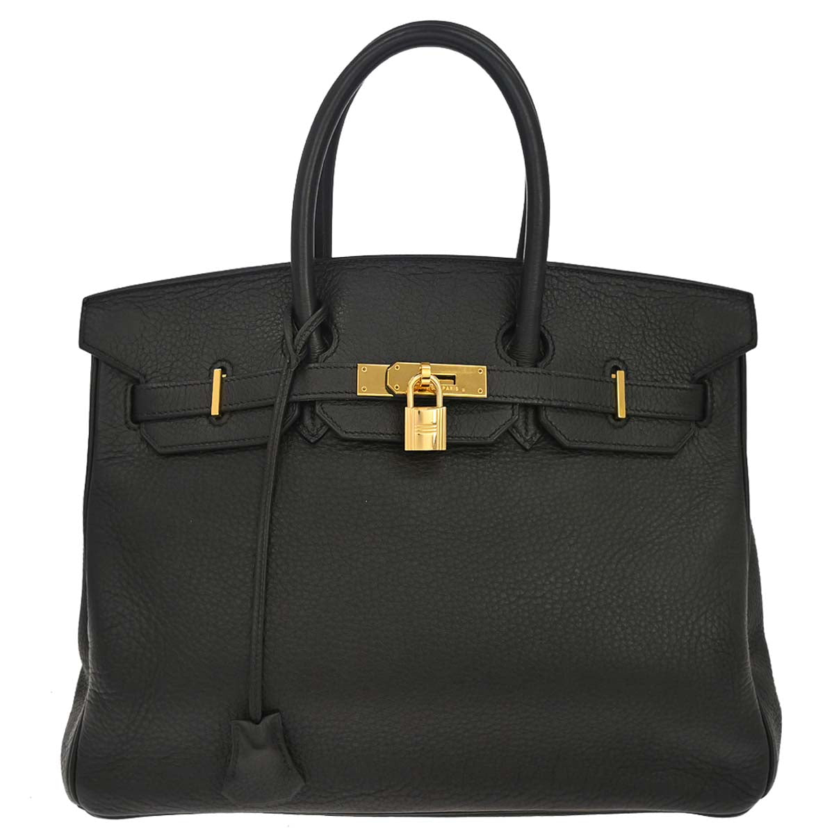 Hermes Black Taurillon Clemence Birkin 35 Handbag