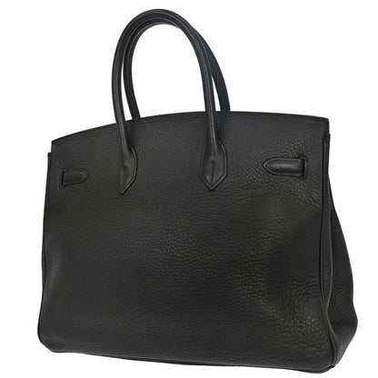 Hermes Black Taurillon Clemence Birkin 35 Handbag