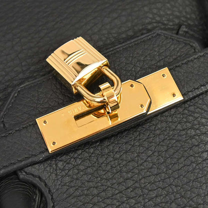 Hermes Black Taurillon Clemence Birkin 35 Handbag