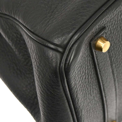 Hermes Black Taurillon Clemence Birkin 35 Handbag