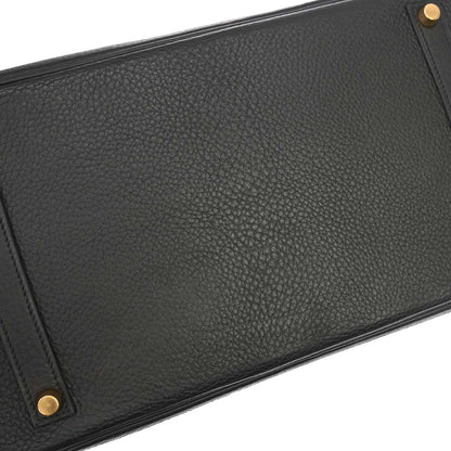 Hermes Black Taurillon Clemence Birkin 35 Handbag