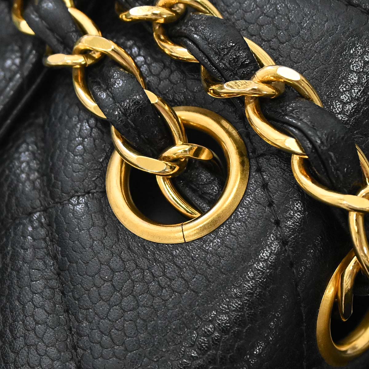 Chanel 1996-1997 Black Caviar Skin Shoulder Bag