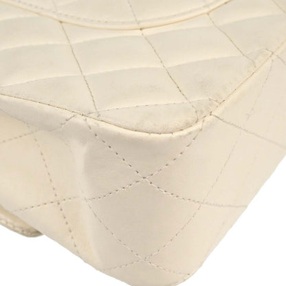Chanel 2003-2004 Ivory Lambskin Medium Classic Double Flap Shoulder Bag