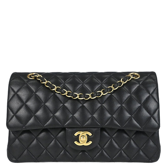 Chanel 2011 Black Lambskin Medium Classic Double Flap Shoulder Bag