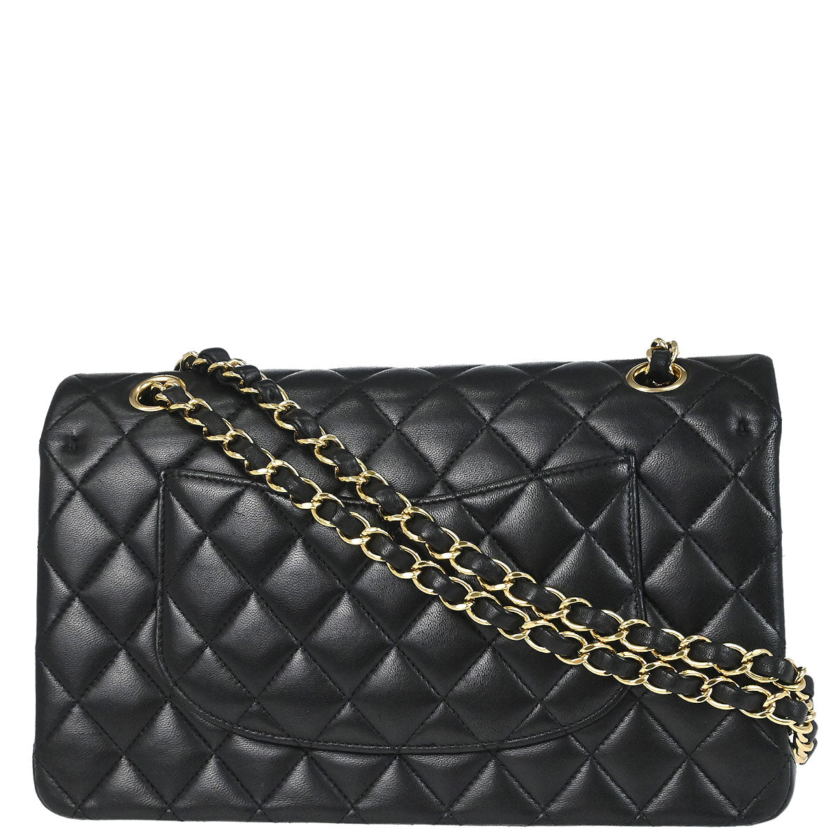 Chanel Black Lambskin Medium Classic Double Flap Shoulder Bag