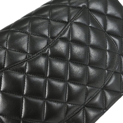Chanel Black Lambskin Medium Classic Double Flap Shoulder Bag