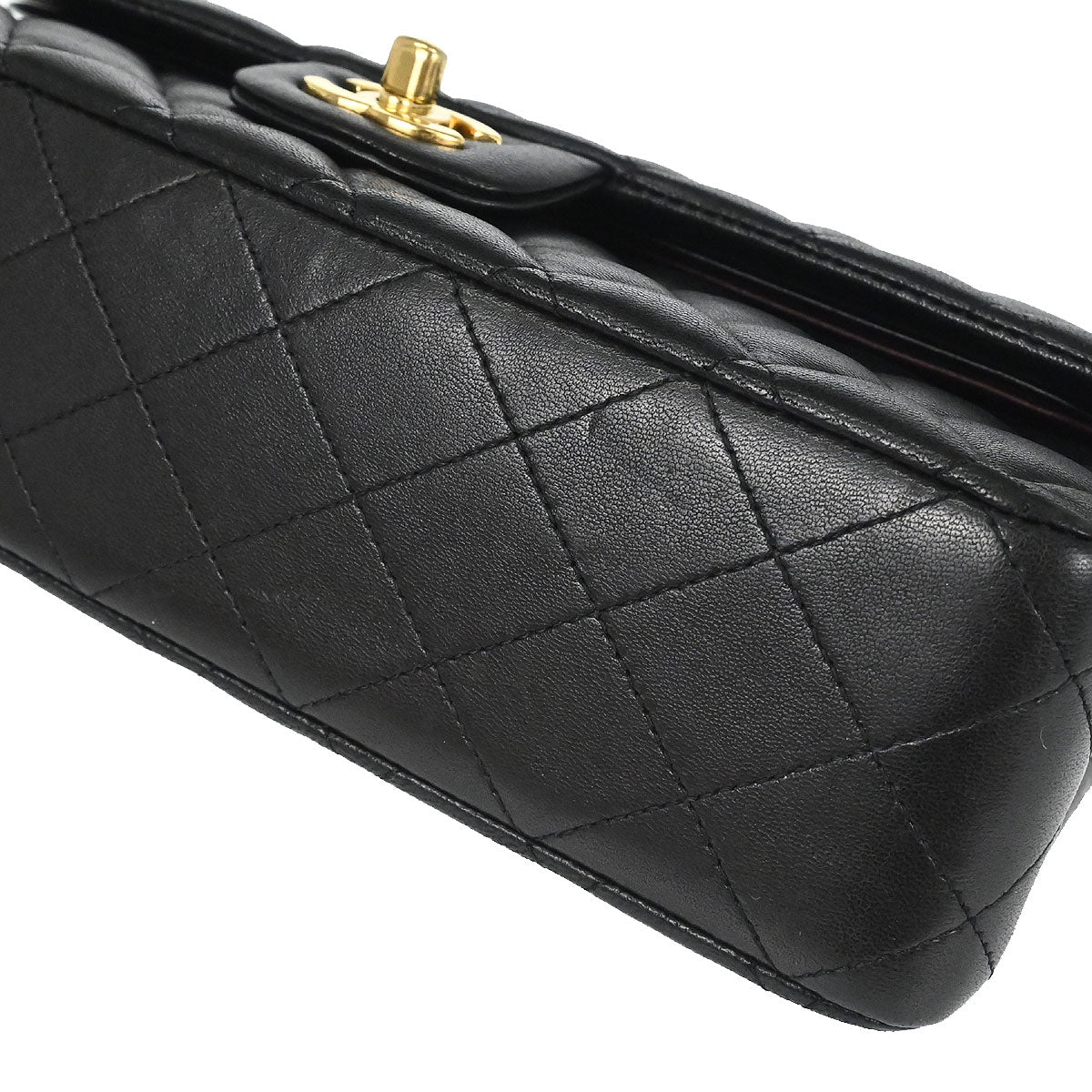 Chanel Black Lambskin Medium Classic Double Flap Shoulder Bag