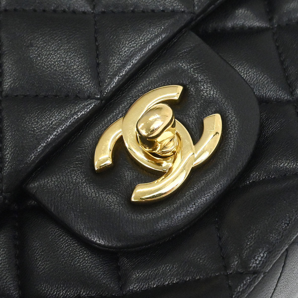 Chanel Black Lambskin Medium Classic Double Flap Shoulder Bag