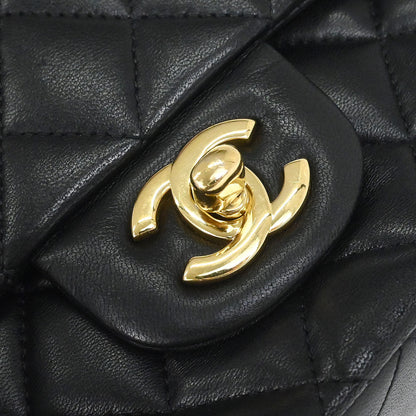 Chanel Black Lambskin Medium Classic Double Flap Shoulder Bag