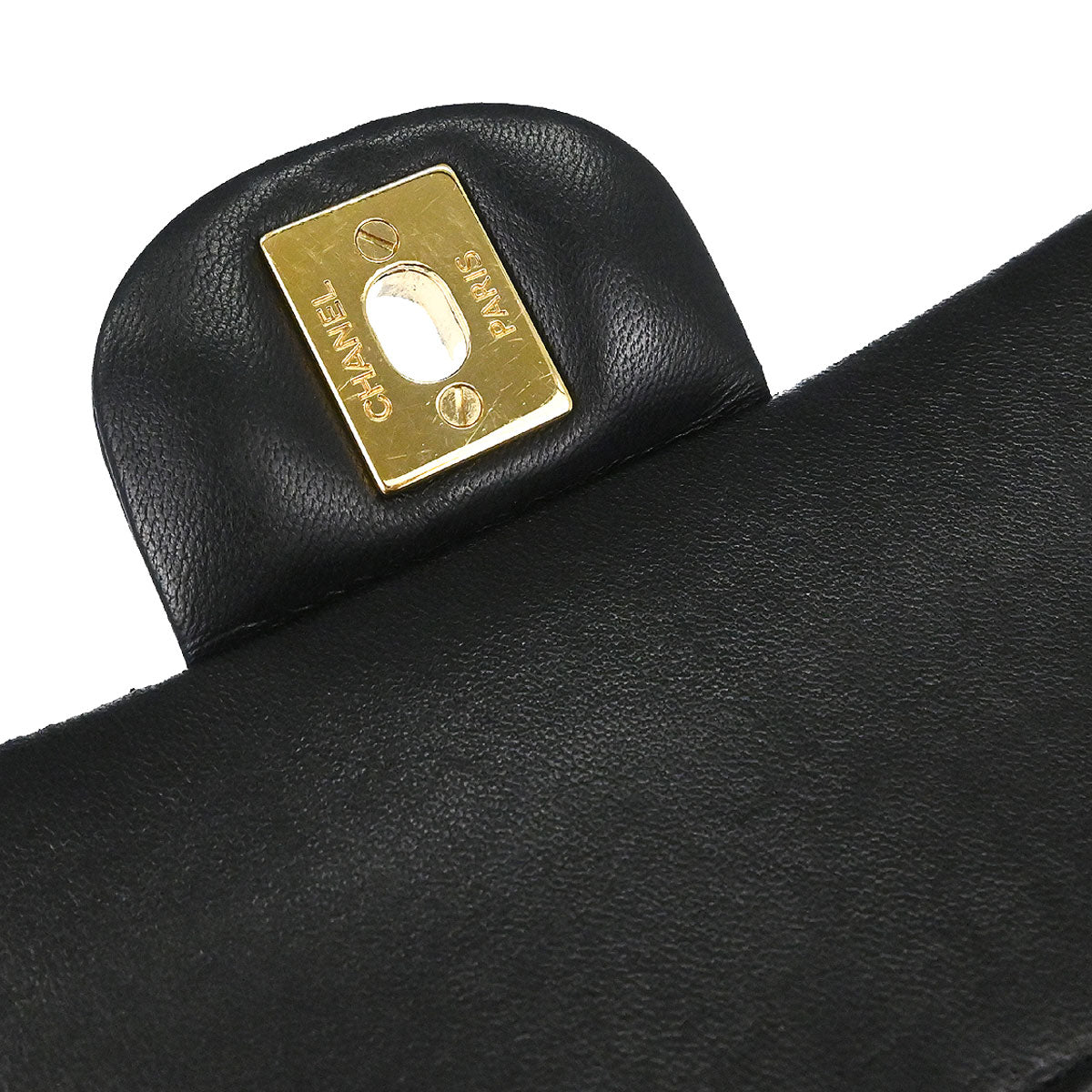 Chanel Black Lambskin Medium Classic Double Flap Shoulder Bag