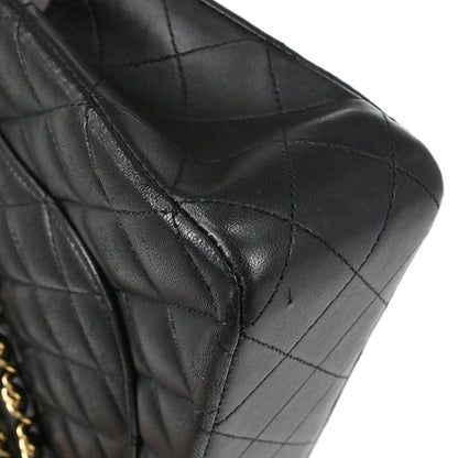 Chanel Black Lambskin Medium Classic Double Flap Shoulder Bag