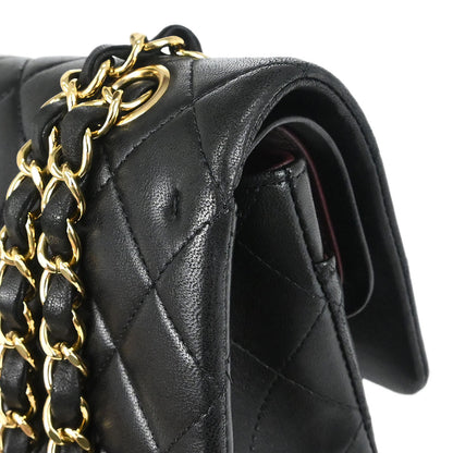 Chanel Black Lambskin Medium Classic Double Flap Shoulder Bag