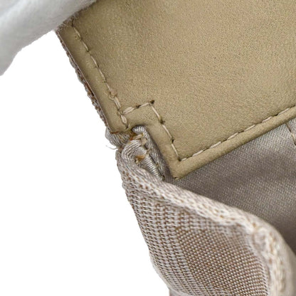 Chanel 2000-2002 Beige Nylon Jacquard Travel Single Flap Shoulder Bag