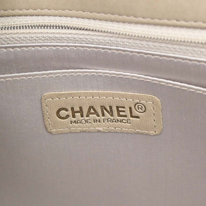 Chanel 2000-2002 Beige Nylon Jacquard Travel Single Flap Shoulder Bag