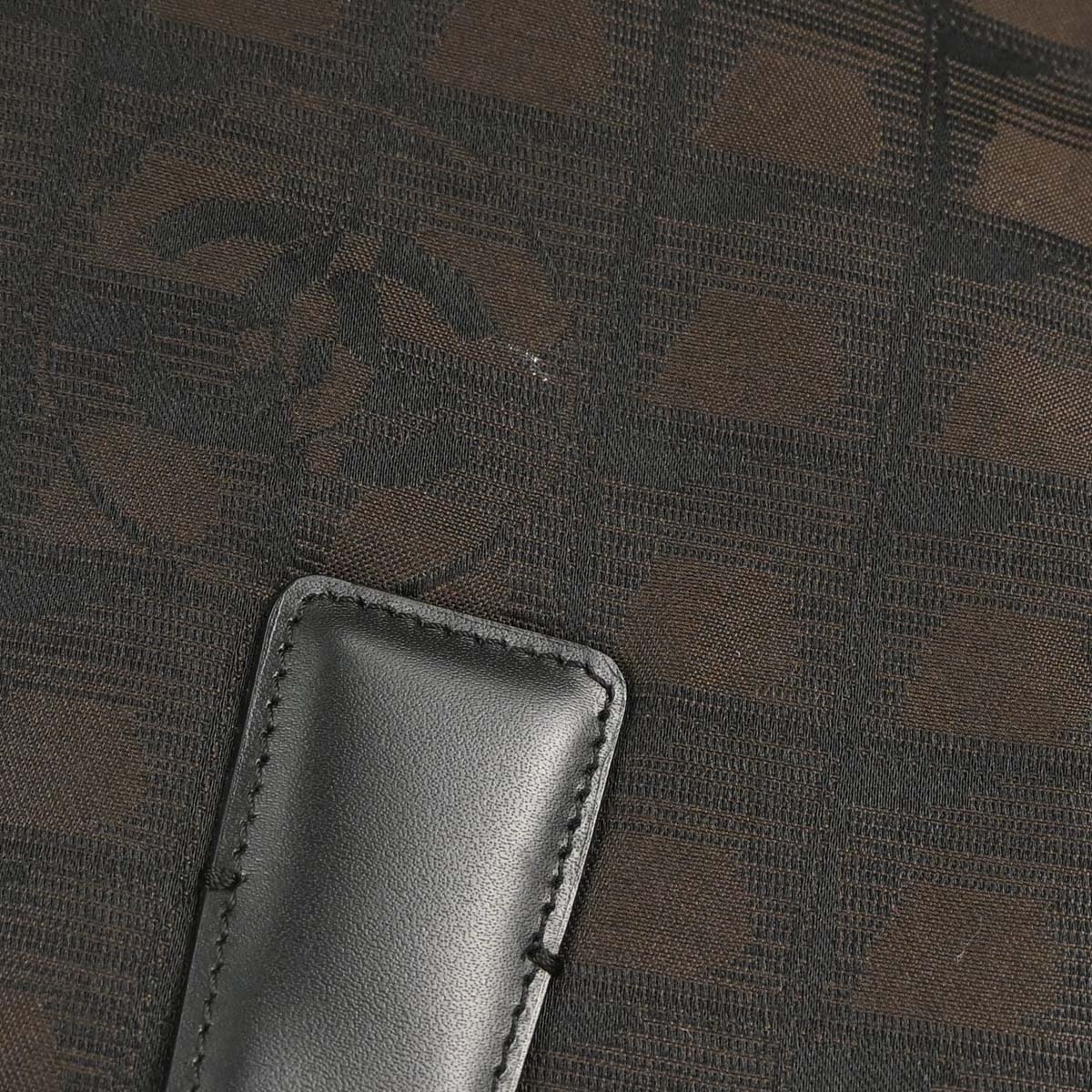 Chanel 2005-2006 Brown Jacquard Nylon Travel Line Tote Handbag