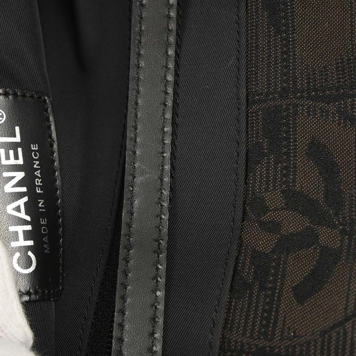 Chanel 2005-2006 Brown Jacquard Nylon Travel Line Tote Handbag