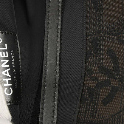 Chanel 2005-2006 Brown Jacquard Nylon Travel Line Tote Handbag