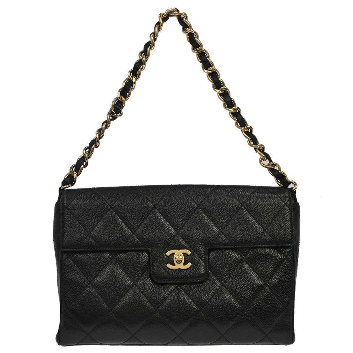 Chanel 2000-2002 Black Caviar Skin Handbag
