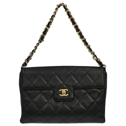 Chanel 2000-2002 Black Caviar Skin Handbag