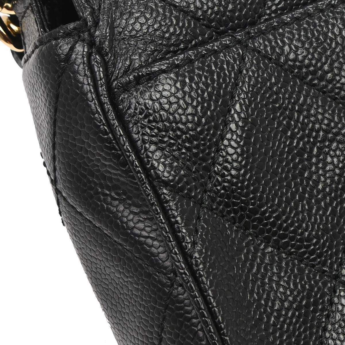 Chanel 2000-2002 Black Caviar Skin Handbag