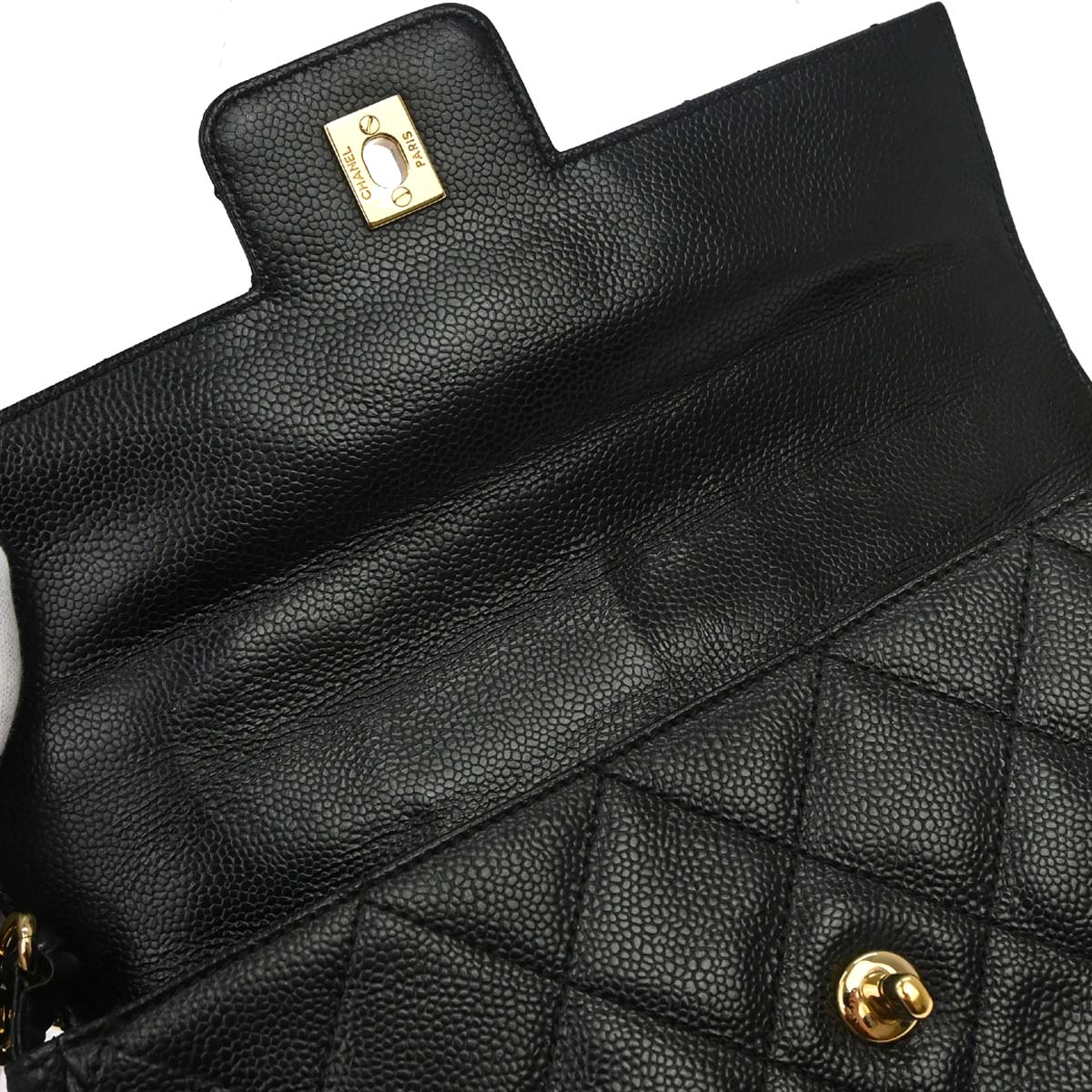 Chanel 2000-2002 Black Caviar Skin Handbag