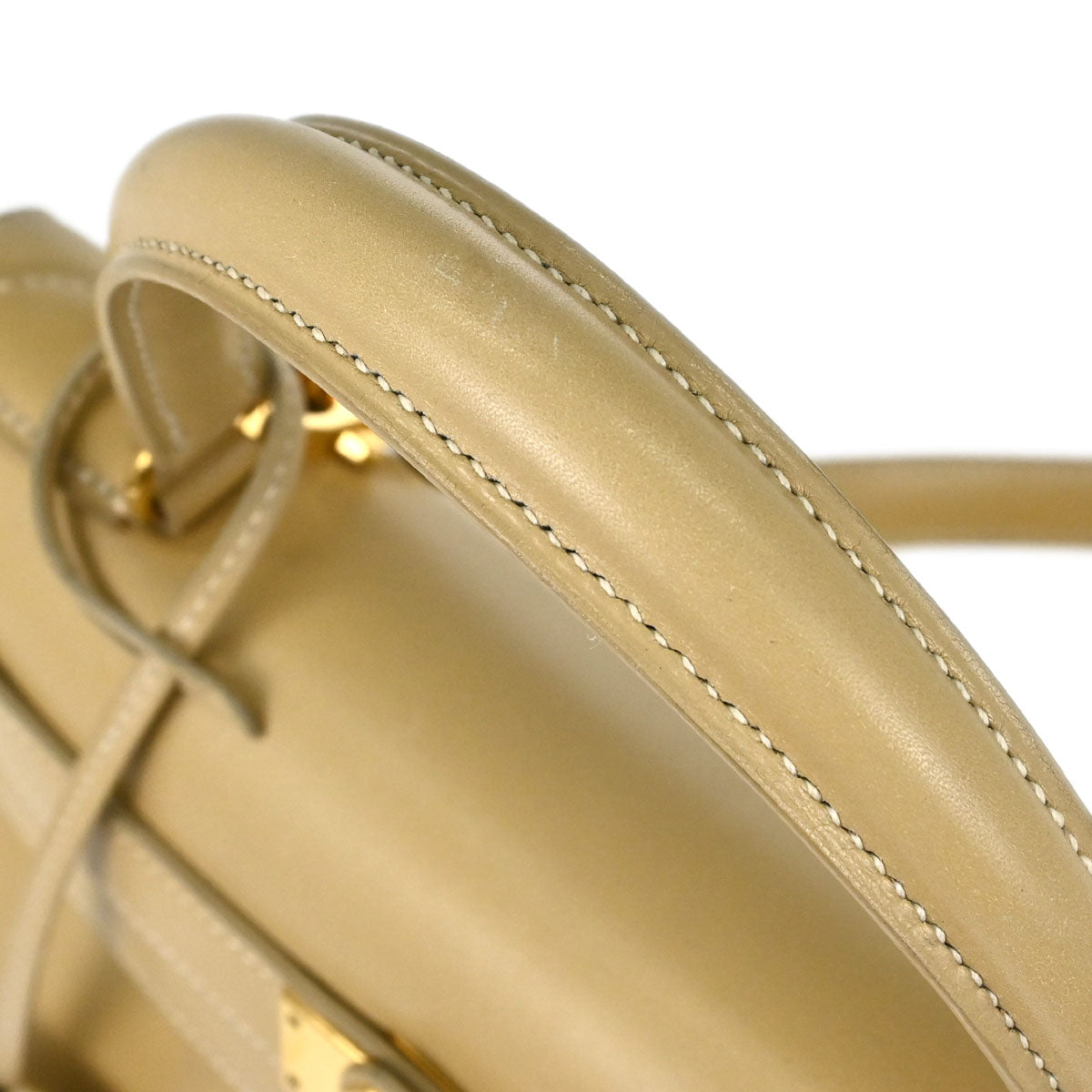 Hermes Beige Box Calf Kelly 28 Sellier 2way Shoulder Handbag