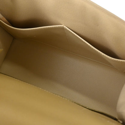 Hermes Beige Box Calf Kelly 28 Sellier 2way Shoulder Handbag