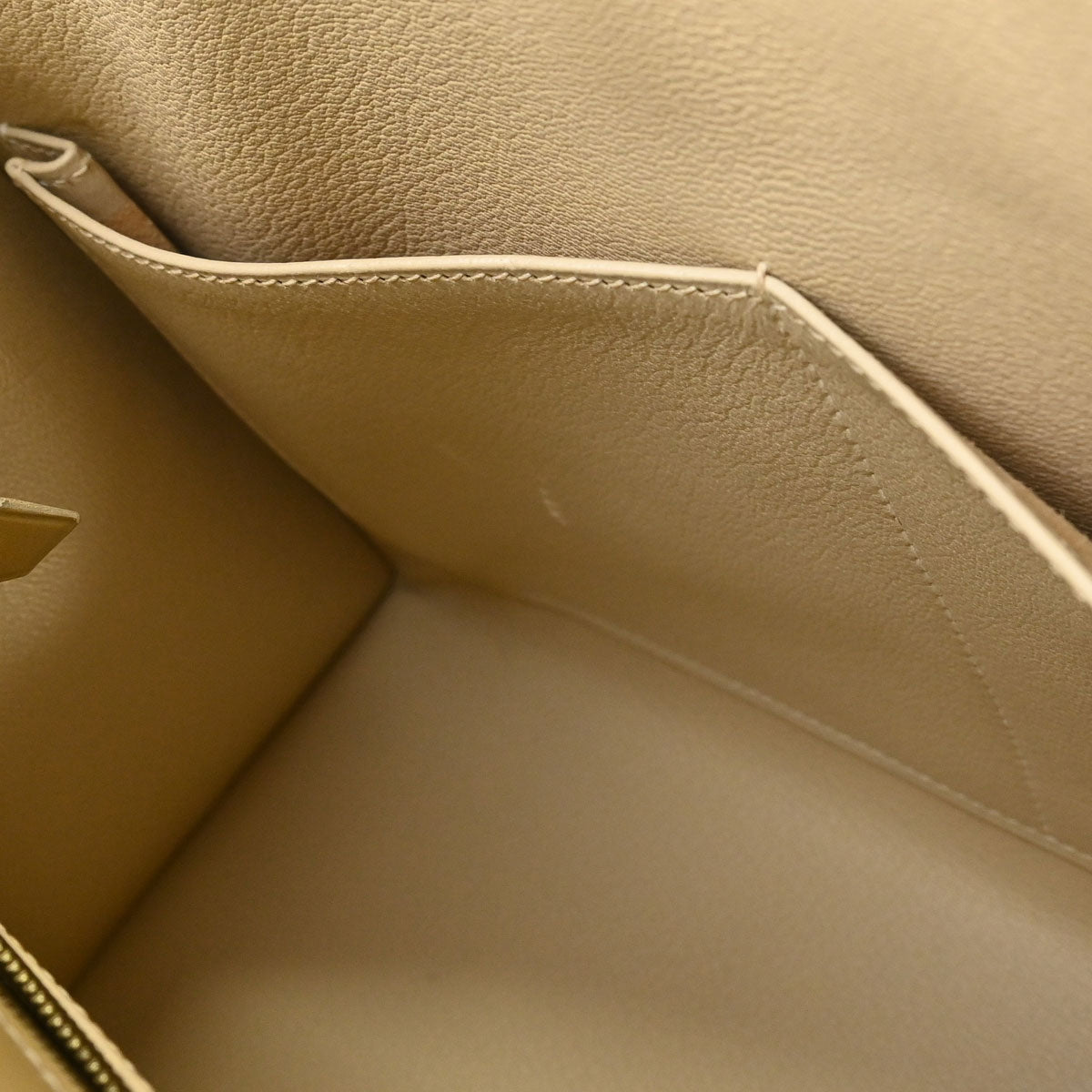 Hermes Beige Box Calf Kelly 28 Sellier 2way Shoulder Handbag