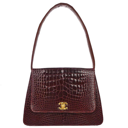 Chanel * 1996-1997 Bordeaux Crocodile Handbag