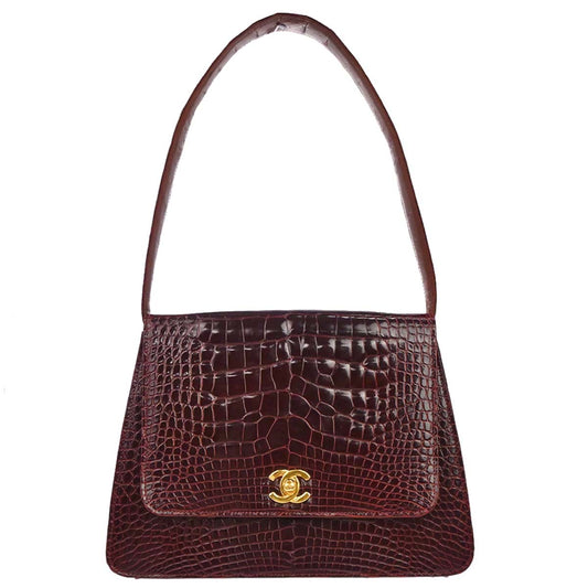 Chanel * 1996-1997 Bordeaux Crocodile Handbag